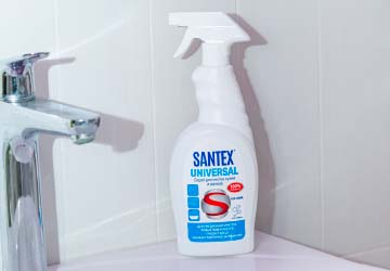 НОВИНКА - Линейка ТМ "SANTEX" расширена новым средством "SANTEX UNIVERSAL" спрей для чистки кухни и ванной, 750 мл.