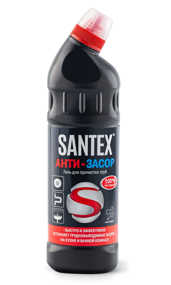 «SANTEX АНТИ-ЗАСОР» гель для устранения засоров в канализационных трубах, 750 г